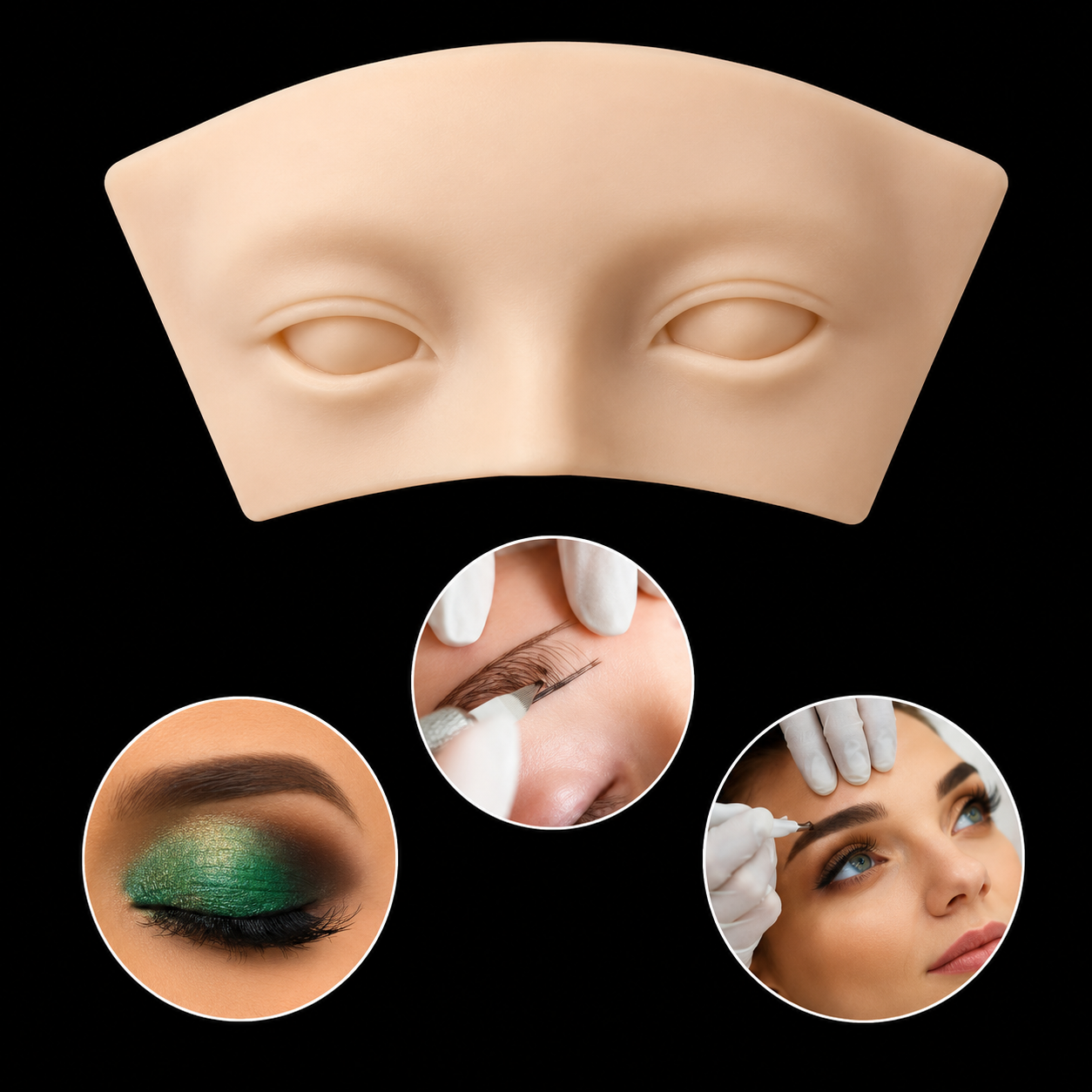 Par Ojos Silicona Micropigmentación Exhibidor Piercing