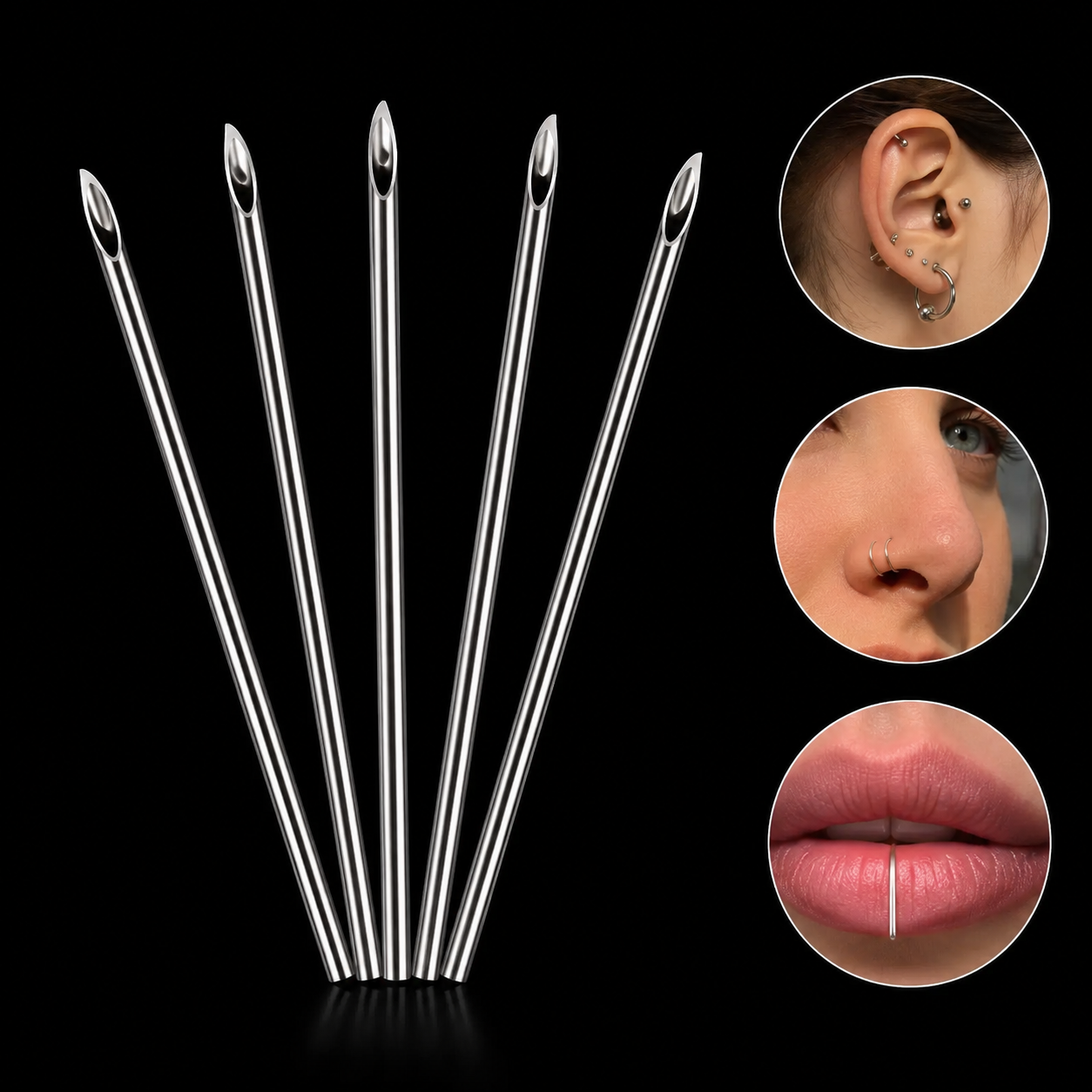 Cánulas Para Perforación Agujas Para Perforar Piercing 100pz Calibre D