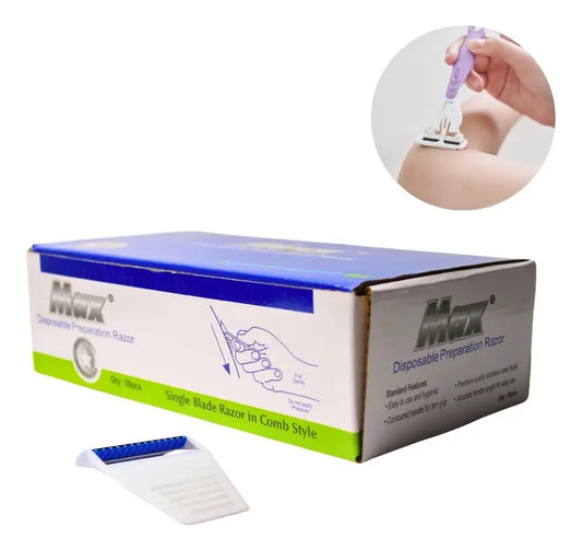 Rastrillo Quirúrgico Desechable Ergonómico 50pz Filo Afeitar