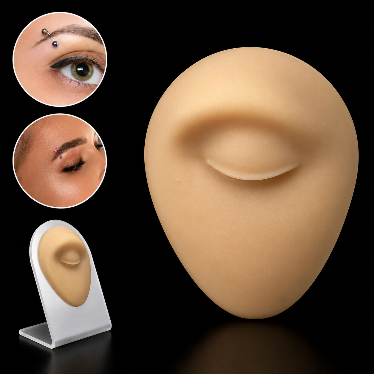 Párpado Silicón Micropigmentación Tatuaje Exhibidor Piercing