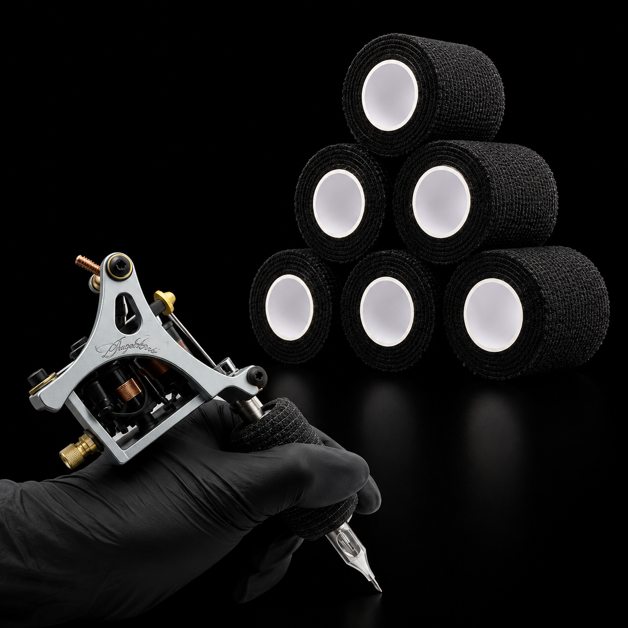 Cinta Elástica Autoadherible Para Tatuar Cubre Grip 12 Pzs