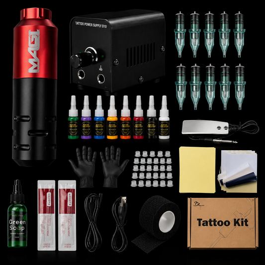 Kit Máquina Para Tatuar Principiante Magi Fuente Con Pedal