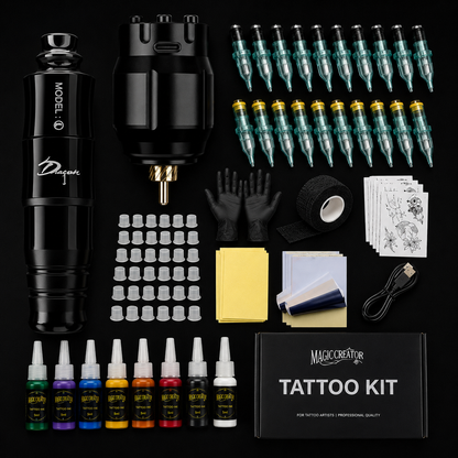 Kit Máquina Para Tatuar Principiante Dragoart Mcw-1 Completo