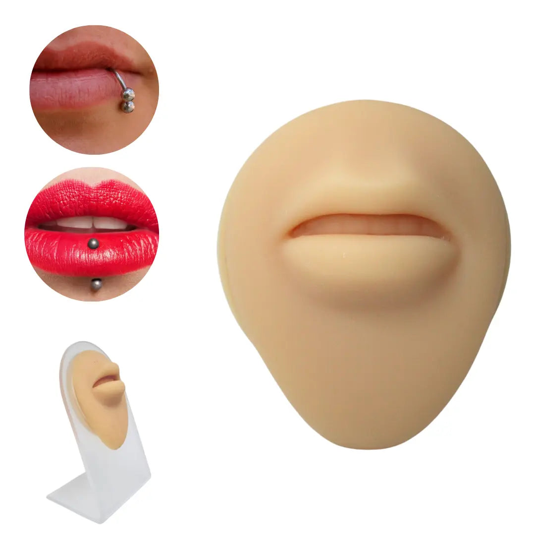Labios Silicona Micropigmentación Tatuaje Exhibidor Piercing