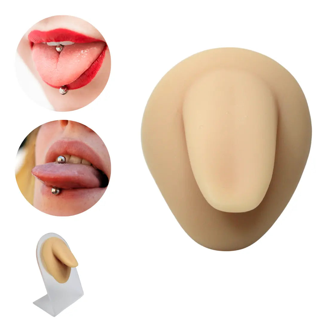 Lengua Silicona Para Práctica Perforación Exhibidor Piercing