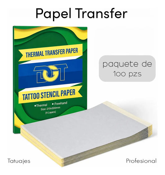 Papel Transferencia Para Tatuajes 100 Hojas Hectográfico Tattoo Stenci