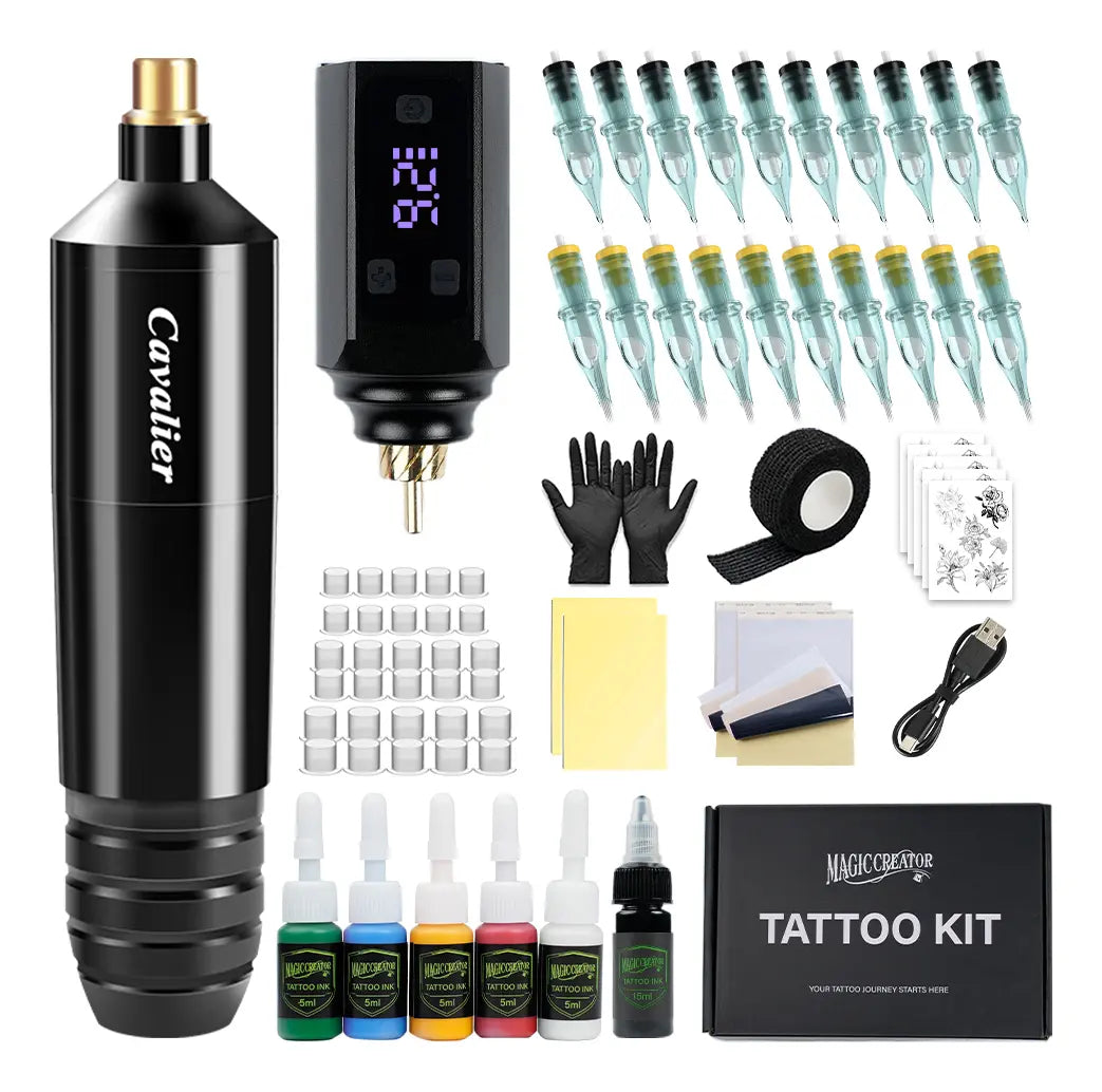 Kit Máquina Para Tatuar Principiante Cavalier Wx-1 Completo