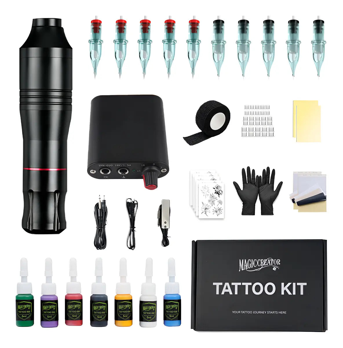 Kit Máquina Para Tatuar Principiante Dc Y Fuente Con Pedal