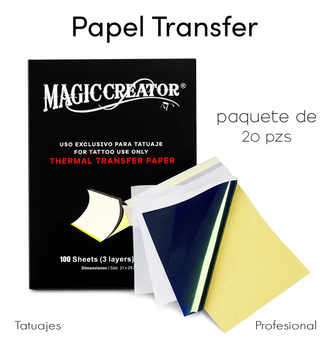 Papel Transfer Para Tatuaje, A4, 20 Hojas, Papel Transfer Para Impreso