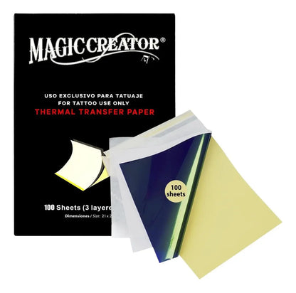Magic Creator Papel Hectográfico Transfer Para Tatuajes De 100 Piezas