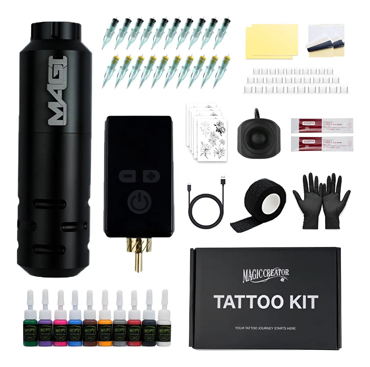 Kit Máquina Para Tatuar Principiante Magi Y Wx-1 Completo