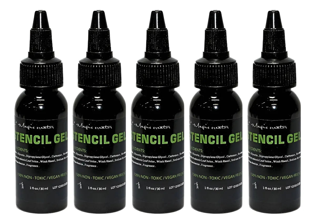 Kit Gel Hectografico Pega Stencil Para Tatuaje 5pzs Transfer
