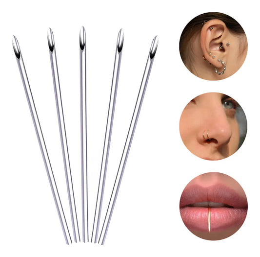 Cánulas Para Perforación Agujas Para Perforar Piercing 100pz Calibre D