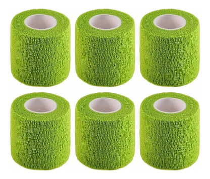 Cinta Elástica Venda Autoadherible Grip 6pz Tatuaje Colores Color Verd