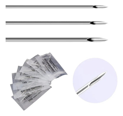Kit Agujas Para Perforar Cánulas Perforación Piercing 100 Unidades Col